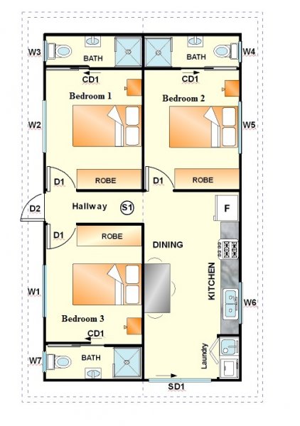 the student 3 bedroom granny flat design