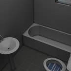 granny flat bathroom 3d